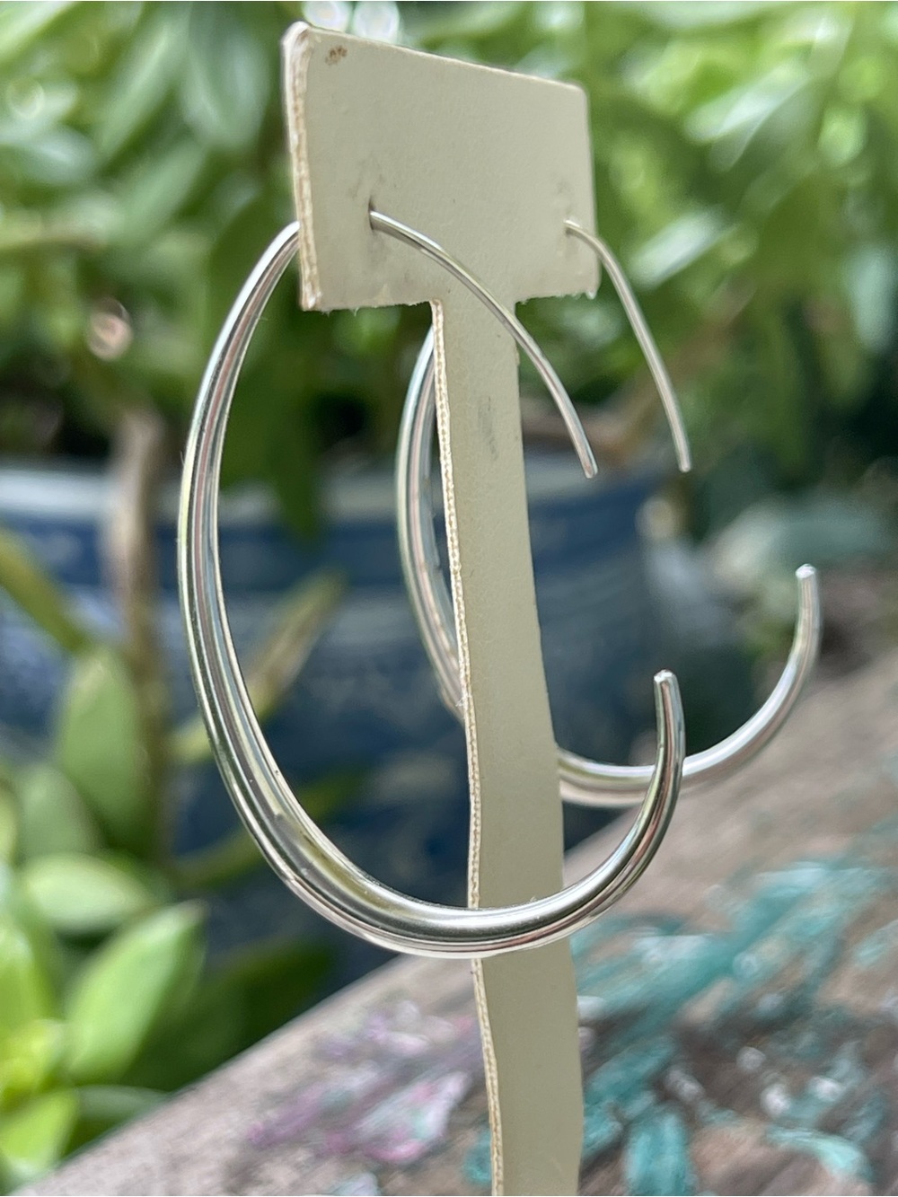Sterling Silver Hoop Earrings - Sleek Women's Jewelry - Picture 3 of 4